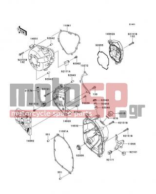 KAWASAKI - Z1000 (CANADIAN) 2013 - Engine/Transmission - Engine Cover(s) - 92055-0199 - RING-O,PULSER COVER