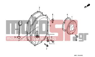 HONDA - CBR1000F (ED) 1988 - Engine/Transmission - RIGHT CRANKCASE COVER - 11395-MM5-000 - GASKET, CLUTCH COVER