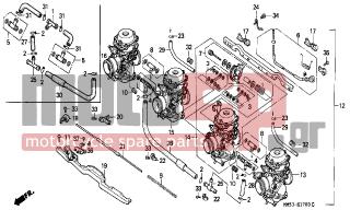 HONDA - CBR1000F (ED) 1988 - Engine/Transmission - CARBURETOR (ASSY.) - 93892-0400800 - SCREW-WASHER, 4X8