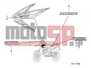 HONDA - FMX650 (ED) 2005 - Body Parts - MARK - 17551-MFC-640ZA - STRIPE, L. SHROUD *TYPE1*