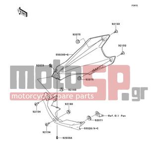 KAWASAKI - Z1000 (CANADIAN) 2013 - Body Parts - Cowling Lowers - 55028-0288-40X - COWLING,LWR,LH,P.F.S.WHITE