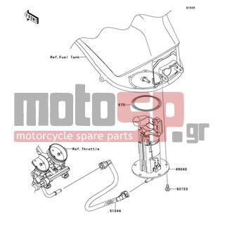 KAWASAKI - Z1000 (CANADIAN) 2013 -  - Fuel Pump - 92153-1295 - BOLT,FLANGED,6X12