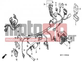 HONDA - FMX650 (ED) 2005 - Electrical - WIRE HARNESS - 61407-MFC-640 - COVER, HORN STAY