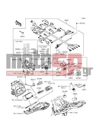 KAWASAKI - ZR800 (EUROPEAN) 2013 -  - Chassis Electrical Equipment - 56030-0784 - LABEL,FUSE BOX 2
