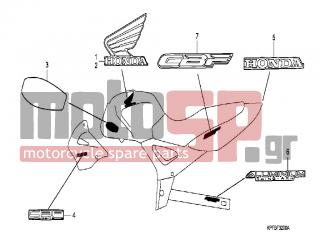 HONDA - CBF250 (ED) 2004 - Body Parts - MARK/STRIPE - 64225-KPF-851ZC - MARK, SHROUD *TYPE3*