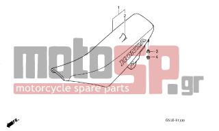 HONDA - XR80R (ED) 2003 - Body Parts - SEAT - 77101-GN1-A60 - LEATHER COMP., SEAT (NO LETTERS PRINTED)
