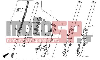 HONDA - XL700VA (ED)-ABS TransAlp 2008 - Suspension - FRONT FORK - 90301-MCB-611 - NUT, SPECIAL, 6MM