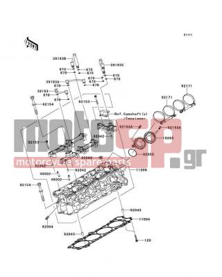 KAWASAKI - CONCOURS® 14 ABS 2012 - Engine/Transmission - Cylinder Head - 92154-0256 - BOLT,11X98