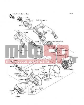 KAWASAKI - CONCOURS® 14 ABS 2012 - Engine/Transmission - Drive Shaft/Final Gear - 92153-0816 - BOLT,6X18