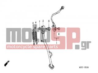 HONDA - FMX650 (ED) 2005 - Frame - STAND - 50542-MB0-611 - SUB SPRING, SIDE STAND