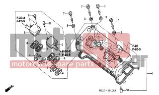 HONDA - CBR1000RR (ED) 2007 - Engine/Transmission - CYLINDER HEAD COVER - 90004-GHB-660 - BOLT, FLANGE, 6X22 (NSHF)
