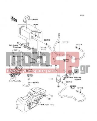 KAWASAKI - CONCOURS® 14 ABS 2012 - Body Parts - Fuel Evaporative System(CA) - 92171-0576 - CLAMP
