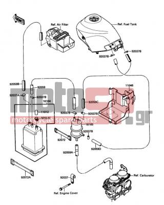 KAWASAKI - NINJA® 250R 1990 - Body Parts - Fuel Evaporative System - 92072-1188 - BAND,BATTERY