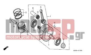 HONDA - NX125 (IT) 1995 - Κινητήρας/Κιβώτιο Ταχυτήτων - CRANKSHAFT /PISTON - 94601-15000- - CLIP, PISTON PIN, 15MM