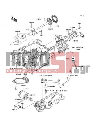KAWASAKI - CONCOURS® 14 ABS 2012 - Engine/Transmission - Oil Pump/Oil Filter - 92043-1444 - PIN,17.9X5.0
