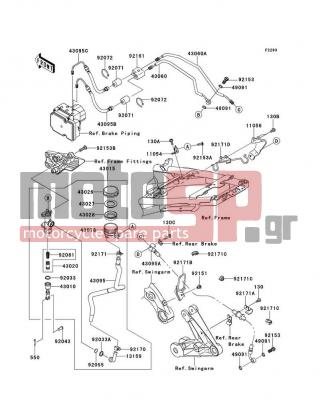 KAWASAKI - CONCOURS® 14 ABS 2012 -  - Rear Master Cylinder - 92171-0880 - CLAMP,BRAKE HOSE