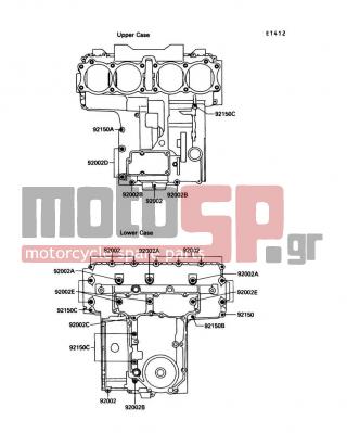 KAWASAKI - NINJA® 750R 1990 - Κινητήρας/Κιβώτιο Ταχυτήτων - Crankcase Bolt Pattern - 92001-1899 - BOLT,6X38