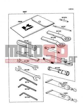 KAWASAKI - NINJA® 750R 1990 - Body Parts - Owner's Tools - 92110-1015 - TOOL-WRENCH,ALLEN,5MM