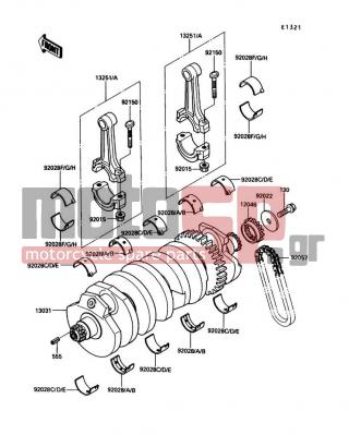 KAWASAKI - NINJA® ZX™-10 1990 - Κινητήρας/Κιβώτιο Ταχυτήτων - Crankshaft - 92028-1274 - BUSHING,CRANKSHAFT,BROWN