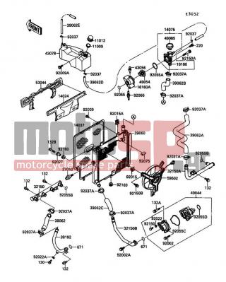 KAWASAKI - NINJA® ZX™-10 1990 - Κινητήρας/Κιβώτιο Ταχυτήτων - Radiator - 92009-1261 - SCREW,TAPPING,6MM