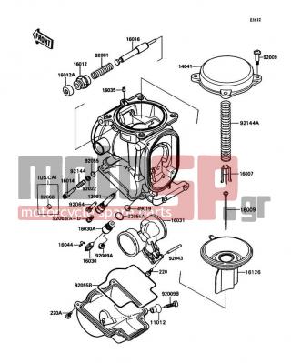 KAWASAKI - NINJA® ZX™-11 1990 - Engine/Transmission - Carburetor Parts(&NAMI.015042) - 16030-1007 - VALVE-FLOAT