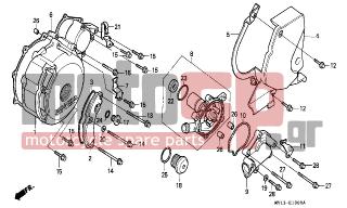 HONDA - XRV750 (IT) Africa Twin 1992 - Engine/Transmission - LEFT CRANKCASE COVER/ WATER PUMP/REAR COVER - 11343-MV1-000 - GASKET, PULSER COVER