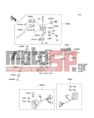 KAWASAKI - NINJA® ZX™-6 1990 -  - Handlebar - 13091-1652 - HOLDER,CLUTCH LEVER