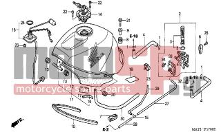 HONDA - CBR1100XX (ED) 1998 - Body Parts - FUEL TANK (V/W) - 16963-MAT-000 - LEVER, FUEL COCK