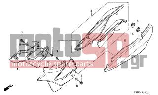 HONDA - XR125L (ED) 2005 - Body Parts - SIDE COVER - 83501-KRE-900ZA - COVER, R. FR. SIDE *NH1*