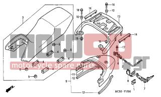 HONDA - XL650V (ED) TransAlp 2002 - Body Parts - SEAT - 77206-GF0-000 - RUBBER, SEAT CUSHION