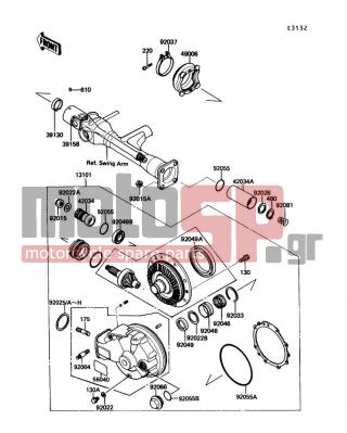 KAWASAKI - VOYAGER XII 1990 - Engine/Transmission - Drive Shaft/Final Gear - 92037-1112 - CLAMP,BOOT FITTING