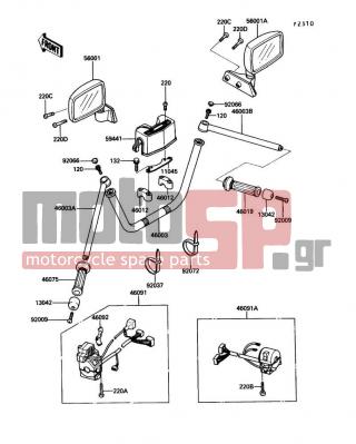 KAWASAKI - VOYAGER XII 1990 -  - Handlebar - 46003-1212 - HANDLE,RH