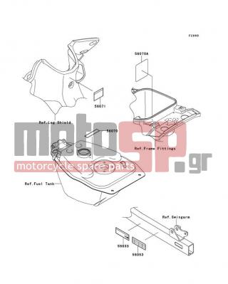 KAWASAKI - EDGE VR 2012 - Body Parts - Labels - 56033-0353 - LABEL-MANUAL,CHAIN