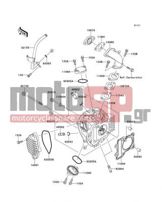 KAWASAKI - EDGE VR 2012 - Engine/Transmission - Cylinder Head - 11061-0845 - GASKET,PIPE-CARBURETOR