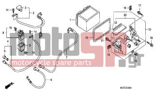 HONDA - FJS600A (ED) ABS Silver Wing 2007 - Electrical - BATTERY - 93404-0802500 - BOLT-WASHER, 8X25