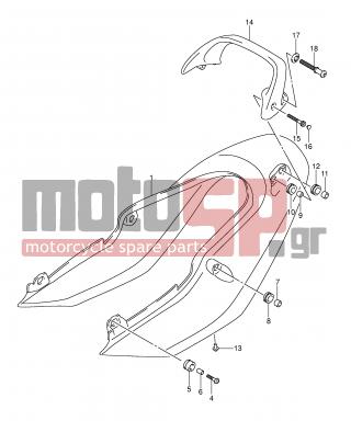 SUZUKI - GSF600S (E2) 2003 - Body Parts - SEAT TAIL COVER (GSF600K3/UK3/LK3) - 68131-31F00-MC1 - EMBLEM, TAIL COVER