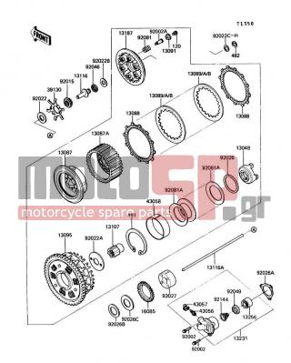KAWASAKI - CANADA ONLY 1989 - Engine/Transmission - Clutch - 13088-1051 - PLATE-FRICTION