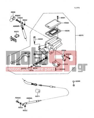 KAWASAKI - CANADA ONLY 1989 - Engine/Transmission - Clutch Master Cylinder - 43059-1339 - HOSE-CLUTCH,FOR LOW HANDLE