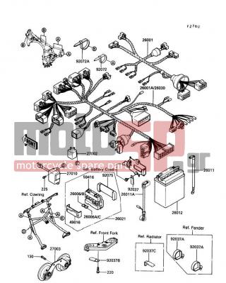 KAWASAKI - CANADA ONLY 1989 -  - Electrical Equipment - 92037-1069 - CLAMP,WIRING HARNESS