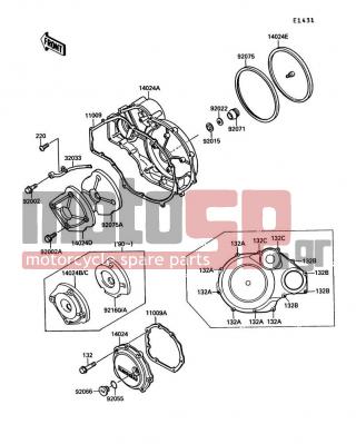 KAWASAKI - CANADA ONLY 1989 - Engine/Transmission - Engine Cover - 11009-1860 - GASKET,CLUTCH COVER
