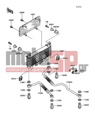 KAWASAKI - CANADA ONLY 1989 - Engine/Transmission - Oil Cooler - 14037-1073 - SCREEN,OIL COOLER