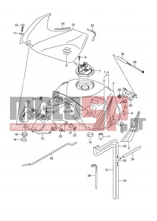 SUZUKI - GSX-R750 (E2) 2007 - Body Parts - FUEL TANK (MODEL K7) - 44200-16850-000 - CAP SET, FUEL TANK