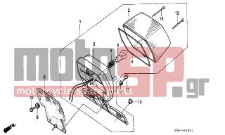 HONDA - C50 (GR) 1996 - Electrical - TAILLIGHT (C50SP/C50ST) - 33721-GB4-680 - RUBBER, NUMBER BRACKET CUSHION