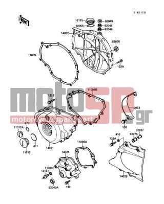 KAWASAKI - EX500 1989 - Engine/Transmission - Engine Cover(s) - 11009-1484 - GASKET,CLUTCH COVER