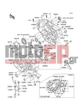 KAWASAKI - KLR™650 2012 - Κινητήρας/Κιβώτιο Ταχυτήτων - Crankcase - 14014-1057 - PLATE-POSITION