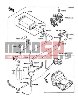 KAWASAKI - EX500 1989 - Body Parts - Fuel Evaporative System - 14024-1399 - COVER,SEPARATOR