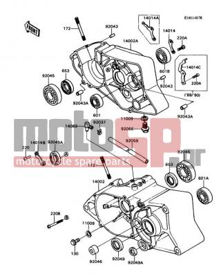 KAWASAKI - KD80 1989 - Engine/Transmission - Crankcase - 92043-1262 - PIN,4.2X6X12