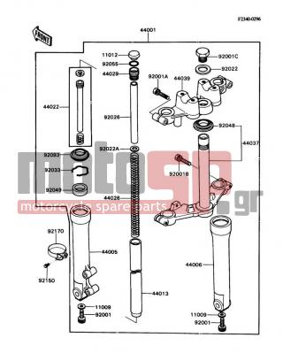 KAWASAKI - KD80 1989 -  - Front Fork - 44006-1272 - PIPE-RIGHT FORK OUTER