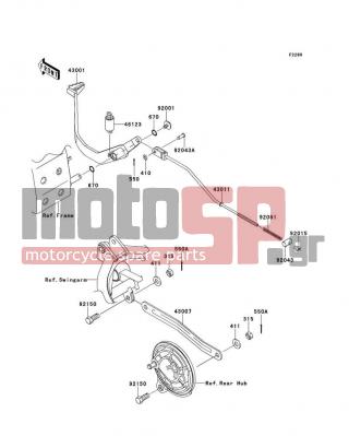 KAWASAKI - KLX®110 2012 -  - Brake Pedal - 92043-0147 - PIN,BRAKE ROD