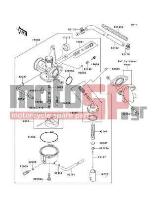 KAWASAKI - KLX®110L 2012 - Κινητήρας/Κιβώτιο Ταχυτήτων - Carburetor - 92037-1401 - CLAMP,JET NEEDLE